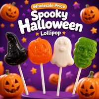 Sucettes d'Halloween effrayantes en forme de citrouille, fantôme, sorcière, Frankenstein, bonbons durs aromatisés aux fruits, cadeaux de fête, vente en gros