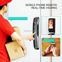 Kunci Pintu Pintar 3D Elektronik dengan Interkom Video Jarak Jauh, Koneksi Rumah Wi-Fi, Usmart GO, Sidik Jari, Data Cloud, untuk Pintu Kayu