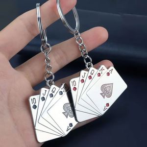 Llavero de Metal Creativo Tonghuashun con Diseño de Cartas de Póker, Regalo Promocional de la Suerte para Gameros - Product Image 1