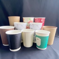 Couvercle de tasses en papier personnalisées jetables, pièces, avec manches, pour le café, pp