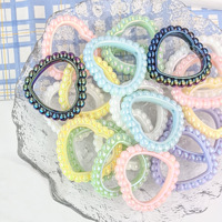 Perles en acrylique plaquées UV en forme de cœur, couronne de fleurs, pour chaîne de téléphone DIY, stylo à perler, perles en vrac, vente en gros