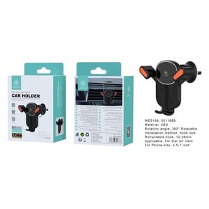 Supporto universale per presa d'aria 360 ° con gancio, nero e arancione-accessorio automobilistico