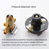 Vanne d'équilibre de pression en or brossé robinet mitigeur de douche dissimulé salle de bain eau chaude froide murale 3 Modes ensemble de douche