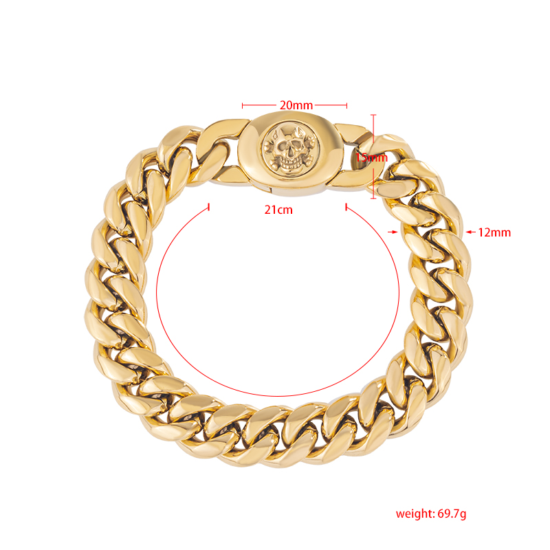12mm Skull  Bracelet