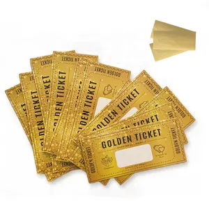 Ticket Custom Printing Gold Scratch Off Label Surprise Golden Card Ticket Lottery Voucher Paper Scratch Off Card