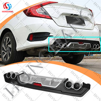 Accessoires de décoration automobile fabriqués par l'usine Honghang : Diffuseur de pare-chocs arrière pour Honda Civic 2016-2018