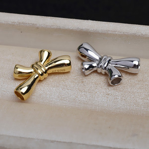 Conjunto de Collar y Pulsera de Plata S925 con Hebilla Decorativa, Lazo Fijo de Cuatro Orificios, Accesorio DIY 4232 para Mujer - Product Image 2