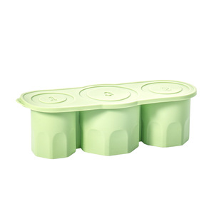 Moule à glaçons en silicone personnalisable à 3 compartiments, sans BPA, facile à démouler, avec couvercle, pour congélation alimentaire et préparation de repas - Product Image 6