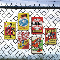 Plaques murales en métal vintage rétro en forme de ballon de baseball pour la décoration murale