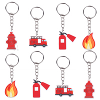 Porte-clés en PVC sur le thème de l'équipement de lutte contre l'incendie, personnalisable, produit promotionnel, porte-clés en caoutchouc souple
