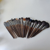Ensemble de pinceaux de maquillage de haute qualité, 24 pièces, poils synthétiques, manche en bois, pinceau à paupières, pinceau à poudre, pinceau à fond de teint, pinceau à eye-liner