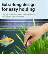Kit d'outils d'aquascaping 4-en-1 Seaoura SR-502 : Ciseaux en acier inoxydable 420 et pinces en acier 410, anti-rouille, pour plantes d'aquarium