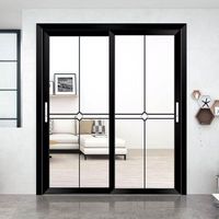 Portes coulissantes en verre trempé de 3,5 m² de largeur moyenne pour balcons et cuisines ; Portes de salle de bain en alliage titane-magnésium
