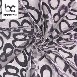 गर्म बिकने वाले बैंगनी पारदर्शी सुपर स्ट्रेच महिलाओं के कपड़े और ड्रेस बर्नआउट मखमली कपड़े - Product Image 3