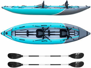 Kayak Inflable Doble Personalizado con Fondo Inflable para <span class=keywords><strong>3</strong></span> <span class=keywords><strong>Personas</strong></span>, Canoa Inflable para Rafting y Remo - Product Image 4