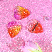 Imprimé personnalisé Transparent Écologique Acrylique Fruit Animal Porte-clés Liquide Ondulation Pendentif Guitare Médiator Logo Personnalisé