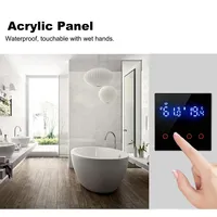 Interruptor de Pared Táctil Inteligente con Control Remoto por Aplicación Wifi Tuya, Estándar Europeo, Compatible con Google Alexa, Interruptor de Luz con RF433, 1/2/3/4 Canales para el Hogar