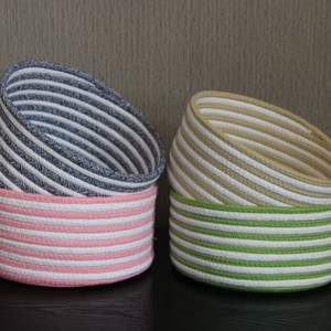 Handmade Cotton Rope Woven <b>Storage</b> <b>Basket</b> Round <b>Large</b> Size <b>For</b> Snacks Keys Cosmetics Organizing Bedroom Living Room - Product Image 2