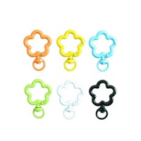 Fermoir à ressort en émail coloré en forme de fleur, matériaux de bricolage faits à la main pour la fabrication de perles, porte-clés, chaîne de téléphone portable, sac à dos, poupée, vente en gros