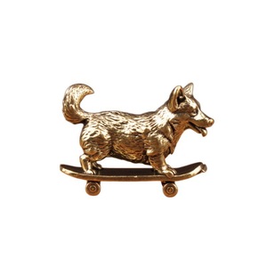 1 Buah Patung Zodiak Anjing Kecil Papan Geser Perunggu Lucu Hadiah Dekorasi Mini Kerajinan Ornamen Anjing Kecil - Product Image 4