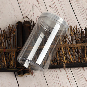 Plastic Dry Goods Airtight Jar 85x130mm Cylinder Transparent Pet Bottle For Tea Honey Grains Cereals Food Storage Container - Product Image 1