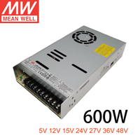 Alimentation à découpage AC-DC MEAN WELL LRS 35W-1200W SMPS, sorties 5V 12V 15V 24V 36V 48V pour applications industrielles LED