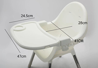 Chaise de salle à manger portable et sûre pour bébé, chaise d'alimentation à pieds hauts pour bébé, table à manger réglable et détachable pour enfants