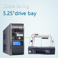 OEM Custom Tray-less Soporte convertidor SATA de 3,5 pulgadas Bahía de intercambio en caliente Rack de disco duro para carcasa de unidad 5,25