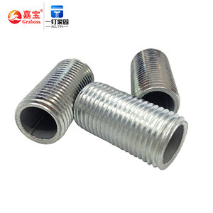 <strong>Screw</strong> Manufacturer M6-M20 Carbon Steel <strong>Galvanizing</strong> Lamp Fittings Lamp Pipe Nipple Full Outer Threaded Tube Hollow Rod - Product Image 6