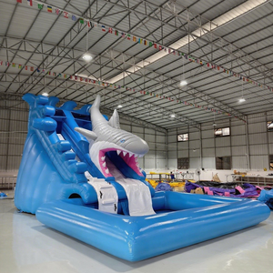 <span class=keywords><strong>2025</strong></span> Nhà Máy Cung Cấp 0.55Mm Dày Bạt PVC Lâu Đài Bơm Hơi Tuyệt Vời Cá Mập Trắng Thiết Kế Khuyến Khích Leo Trượt Cho - Product Image 5