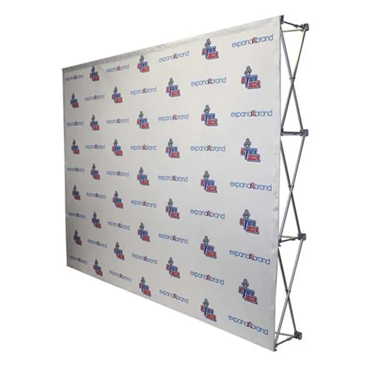Banner Pop-Up in alluminio di alta qualità con gradino retrattile e sfondo ripetuto