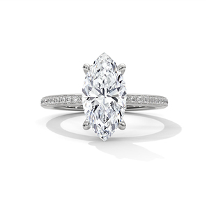 Bague de Fiançailles, de Promesse, d'Anniversaire ou de Mariage en Or Romantique avec Diamant Clair Taille Marquise, Bijou de Luxe, Cadeau Idéal pour Fête - Product Image 1