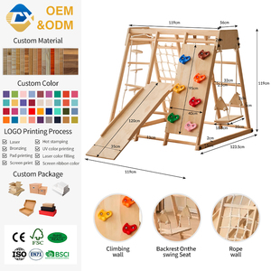 Montessori phong cách Toddler bằng gỗ leo núi chơi thiết lập Sân chơi trong nhà leo núi và trượt chơi - Product Image 1