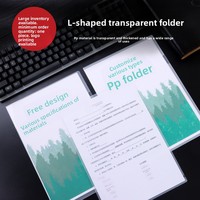 Carpeta de Presentación Transparente en Forma de L, Tamaño A4, de PP Grueso, con Impresión de Logotipo Personalizado, para Almacenamiento de Facturas y Datos, Marca CENTURY, Gran Venta