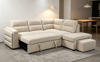 Canapé-lit en gros, design européen, deux places, en forme de L, avec rangement, en tissu, confortable, pour salon