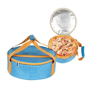 frische speisen liefertasche wiederverwendbar thermische zylinder mittagessen kühltasche tragbar isoliert trommel pizza-liefertasche mit griffen