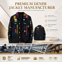 Veste en jean vintage déchirée pour homme, style streetwear hip-hop, veste en jean peinte, veste trucker délavée et usée