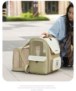 <b>Pet</b> Backpack <b>Carrier</b> Oxford Fabric Large Capacity Zipper Closure Letter R Design For Small Animals - Product Image 3