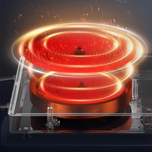 Cuisinière à induction double électrique portable pour la maison, plaque chauffante en céramique infrarouge en verre intégrée, 2 brûleurs pour la cuisson - Product Image 4