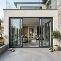 Porte coulissante moderne en aluminium à rupture de pont thermique, double vitrage en verre trempé, pour balcon ou terrasse