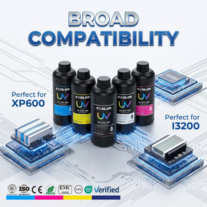 Tinta UV de Alta Adhesión FCOLOR para XP600 I3200 I1600 DX5 DX7, Color Vívido para Impresión en Vidrio, Metal y Acrílico - Product Image 1
