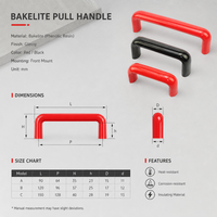 Poignée de porte de protection pour tour, en bakélite phénolique, en forme de U, pour petite machine, rouge et noir, résistante à la chaleur, durable