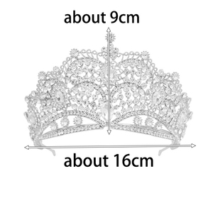 Couronne de reconstitution historique de beauté <span class=keywords><strong>euro</strong></span>-américaine couronnes de strass exquises pour les reines pièces de tête de mariée en cristal Bling faites à la main - Product Image 6