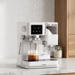 Countertop Semi Automatic <b>Espresso</b> Maker Adjustable Temperature Control Visible Water Tank Household Coffee Machine For Daily Fa - Product Image 1