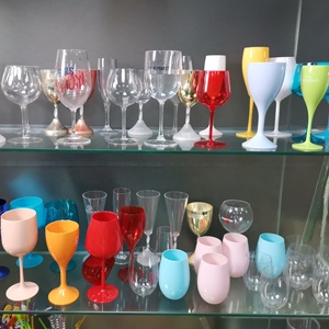 Unbreakable Tritan פלסטיק יין משקפיים, לשימוש חוזר מחוסמת BPA-משלוח אדום יין כלי זכוכית עם ארוך גזע בצבע יין משקפיים - Product Image 4