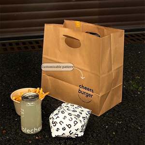 ซัพพลายเออร์ผลิตถุงกระดาษคราฟท์สำหรับใส่อาหาร รีไซเคิลได้ เกรดสำหรับอาหาร ใช้สำหรับใส่ขนมปัง ของหวาน อาหารแบบนำกลับบ้าน พร้อมหูหิ้ว - Product Image 1