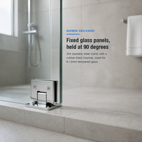 Charnière carrée en verre pour porte de douche, fixation pour installation de porte en verre de cabine de douche