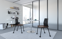 Chaise de bureau pivotante empilable moderne en plastique et métal à quatre pieds avec dossier simple pour la formation du personnel et la lecture