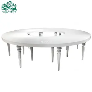 Event furniture MDF top White Metal Half Moon Wedding Banquet Table for sale