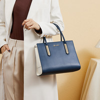 Bolso de mano de piel de vaca auténtica para mujer, bolsa de mano femenina de color contrastante, a la moda, precio al por mayor, 2022